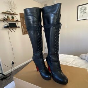 Christian Louboutin Lace Platform Boots